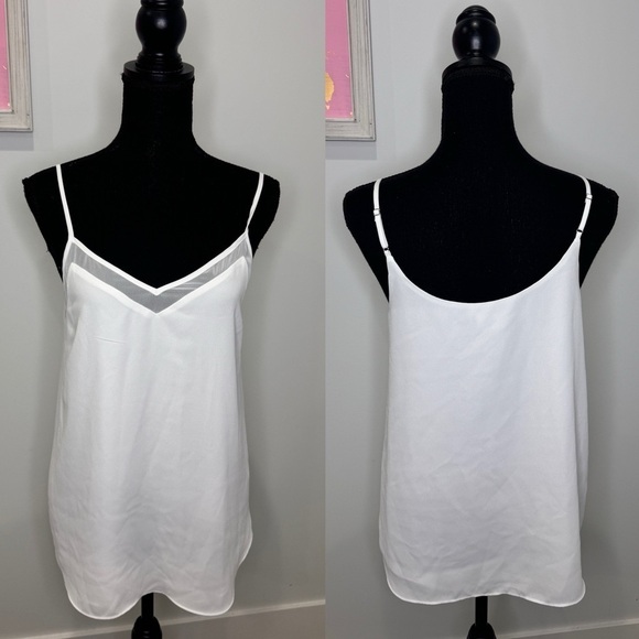 1. State White Flowy Women's Tank Top Blouse (S) - Picture 1 of 7
